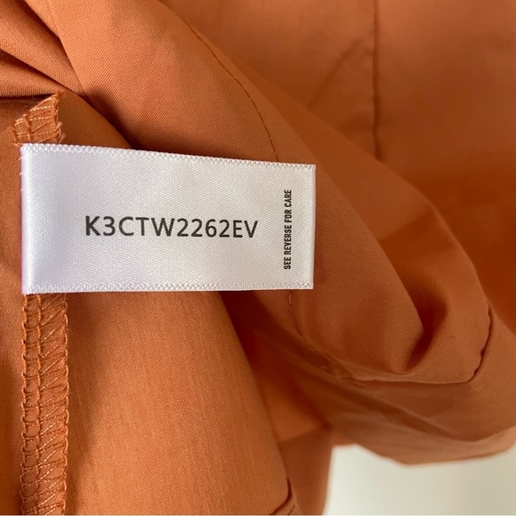 Evereve Allie cotton poplin top peach Short Sleeve Cropped V-Neck Boho Blouse xs - Picture 12 of 12